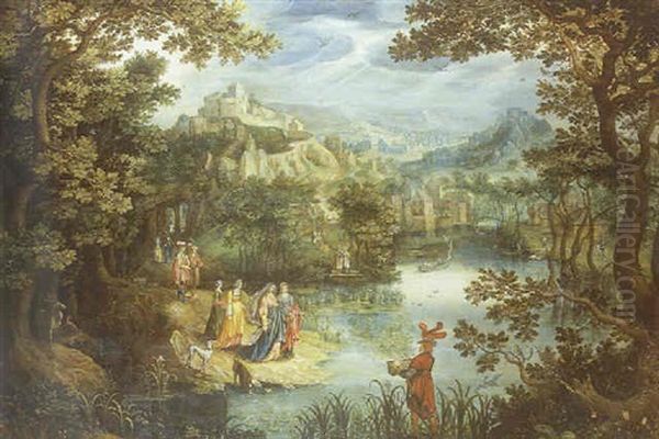 Moise Sauve Des Eaux Oil Painting by Gillis van Coninxloo