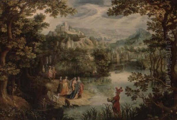 La Decouverte De Moise Oil Painting by Gillis van Coninxloo
