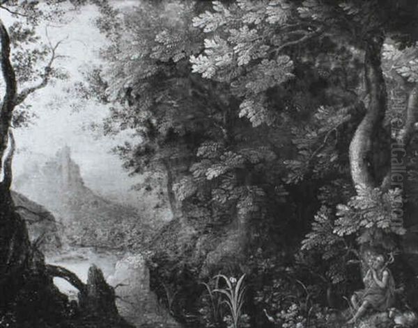 Saint John In The Wilderness Oil Painting by Gillis van Coninxloo