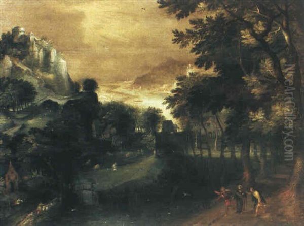 Der Gang Nach Emmaus Oil Painting by Gillis van Coninxloo