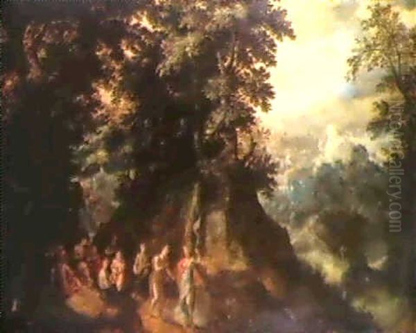 Minerva And The Muses On Mount Helicon Oil Painting by Gillis van Coninxloo