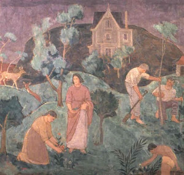 Planting Oil Painting by John Ramsey Conner