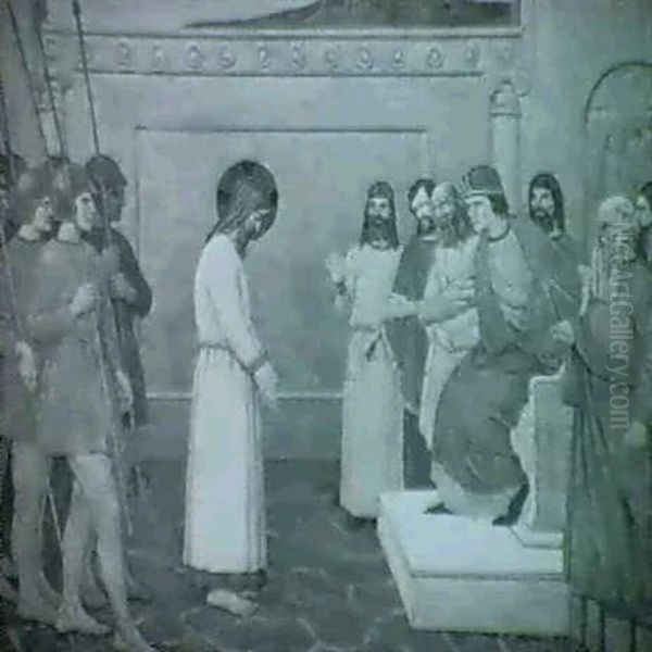 Christ Before Pilate Oil Painting by John Ramsey Conner