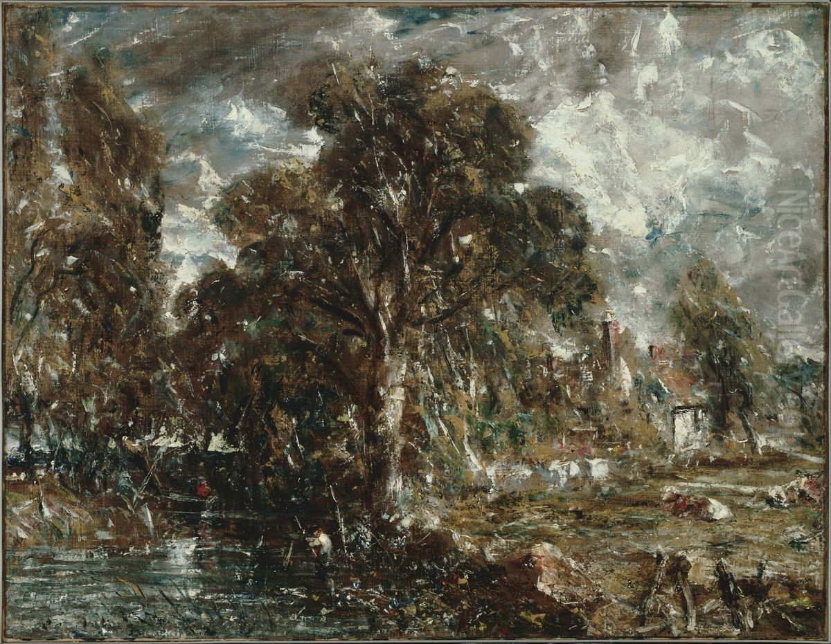 On The River Stour Oil Painting by John Constable