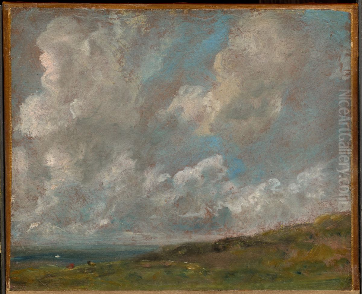 Study Of Clouds Over A Landscape Oil Painting by John Constable