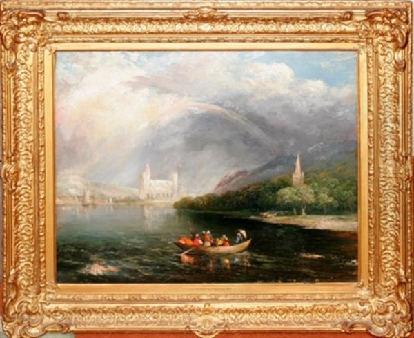 Figures In Landscape Oil Painting by John Constable
