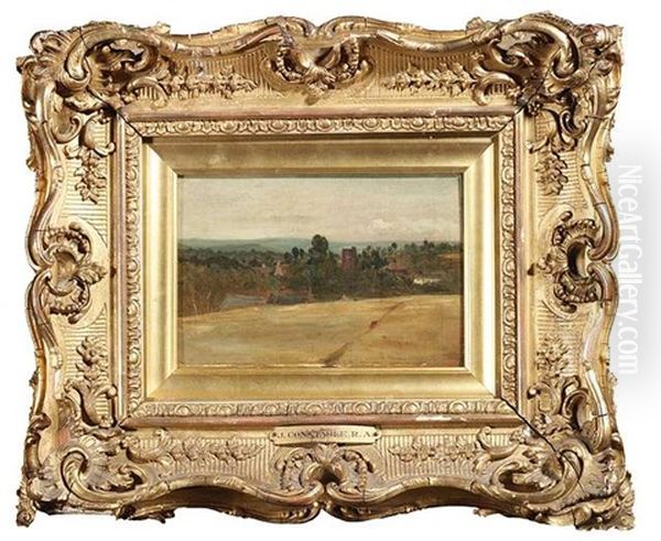 Landschaft Mit Feldweg, Im Hintergrund Erheben Sich Die Hauser Einer Ortschaft Oil Painting by John Constable