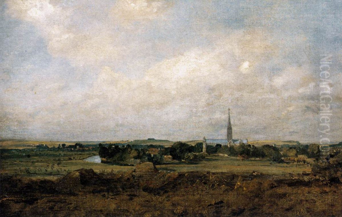 View Of Salisbury Oil Painting by John Constable