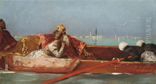 Dans La Gondole Oil Painting by Jean Joseph Benjamin Constant