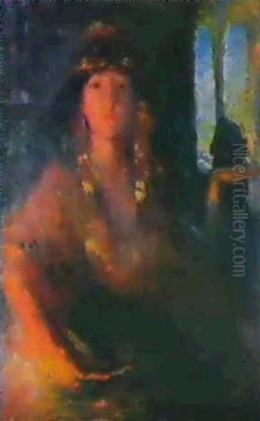 L'orientale Oil Painting by Jean Joseph Benjamin Constant
