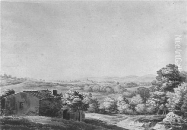 Provencalische Landschaft Oil Painting by Jean Antoine Constantin D'Aix