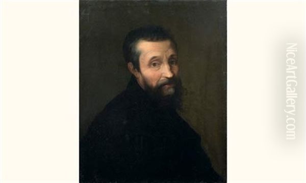 Portrait De Michelangelo Buonarotti Oil Painting by Jacopo del Conte