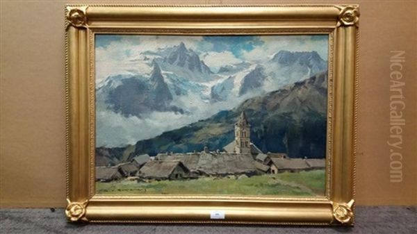 Les Terrasses Et La Meige Oil Painting by Charles Henry Contencin