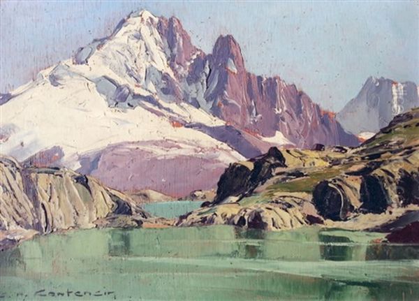 Les Drus Oil Painting by Charles Henry Contencin