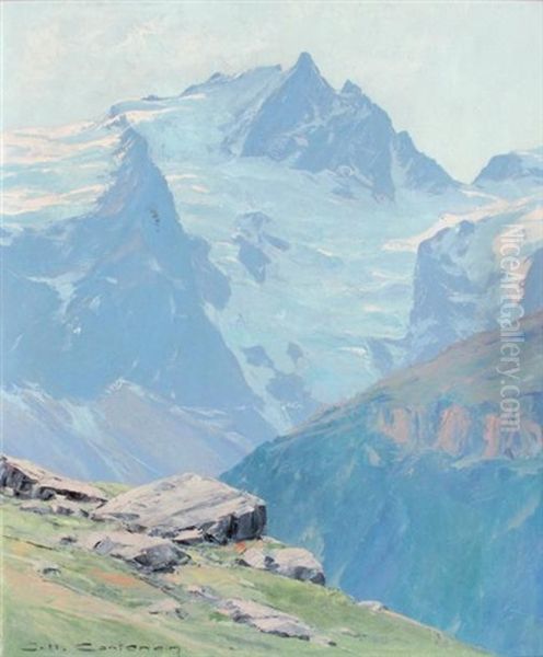 La Meije Oil Painting by Charles Henry Contencin