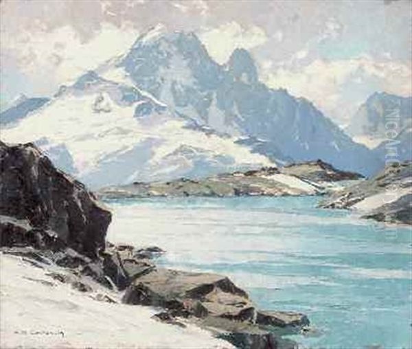 Le Lac Blanc Oil Painting by Charles Henry Contencin