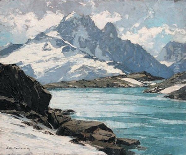 Lac En Montagne Oil Painting by Charles Henry Contencin