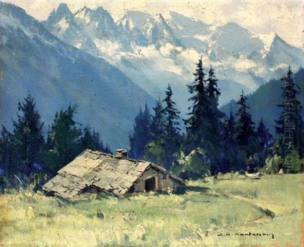 Les Posettes, Mont Blanc Oil Painting by Charles Henry Contencin