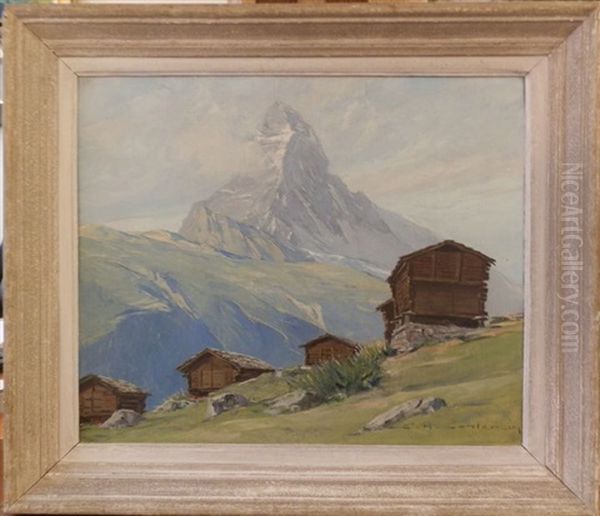 Le Cervin Oil Painting by Charles Henry Contencin