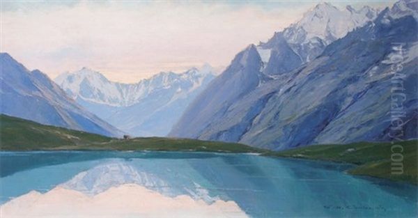 Lac Du Pontet Oil Painting by Charles Henry Contencin