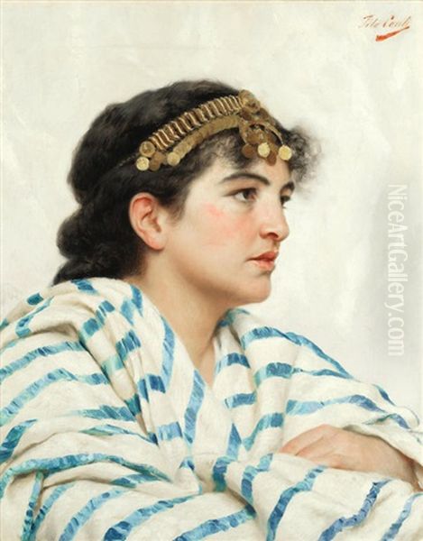 Odalisque Oil Painting by Tito Conti