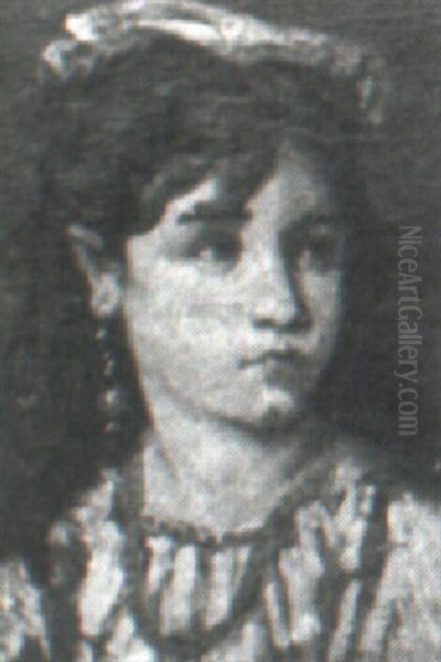 Girl In White Cap Oil Painting by Tito Conti