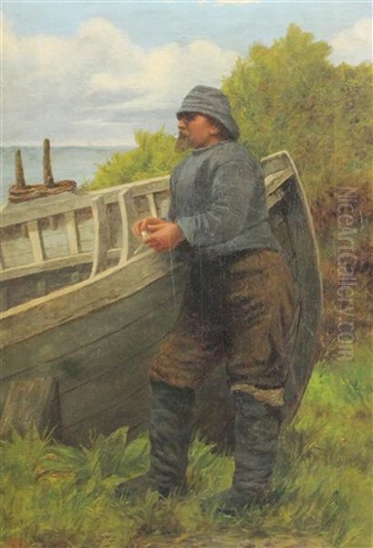 Fisherman Oil Painting by Edward William Cooke