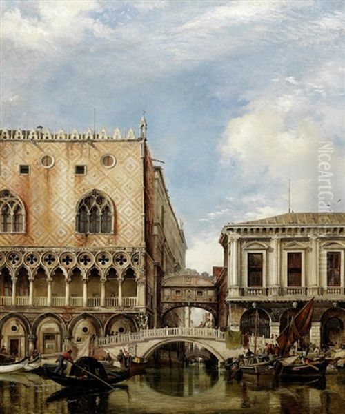 Bridge Of Sighs, Venice Oil Painting by Edward William Cooke