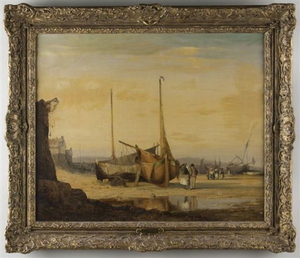 Old Hastings Oil Painting by Edward William Cooke