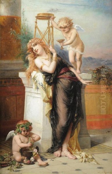 Allegory Oil Painting by Joseph Coomans