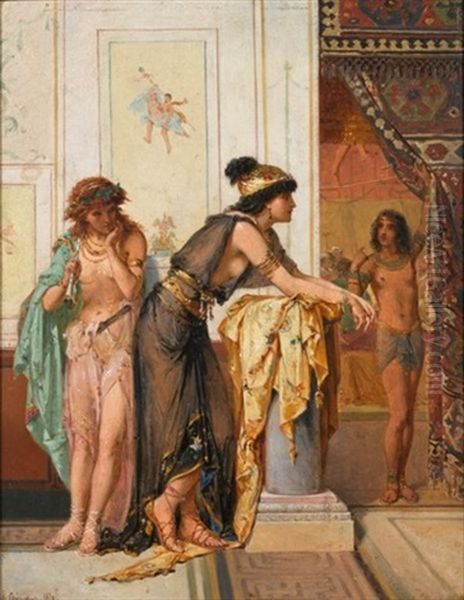 Egyptian Dancers Oil Painting by Pierre Olivier Joseph Coomans
