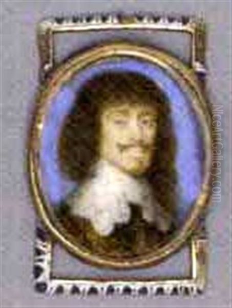 William Vi The Constant, Landgrave Of Hesse-cassel , In Gold-embroidered Brown Doublet With Wide Lawn Collar, Shoulder-length Brown Hair Oil Painting by Alexander Cooper