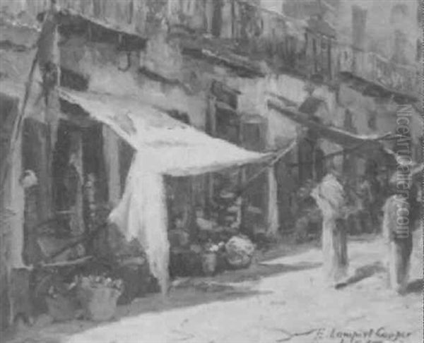 Arab Market Scene Oil Painting by Emma Lampert Cooper