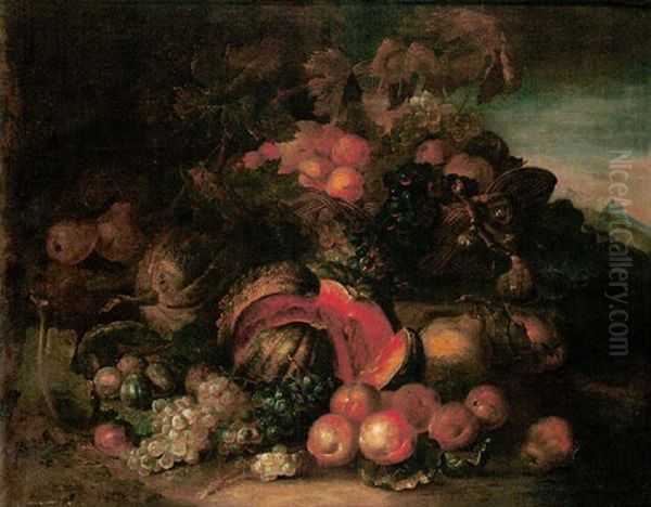 A Still Life With Fruit Oil Painting by Joseph Teal Cooper