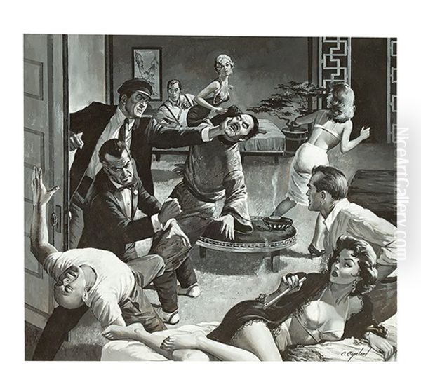 The Shocking Scandal Of Hollywood's Sexiest Three Oil Painting by Charles George Copeland