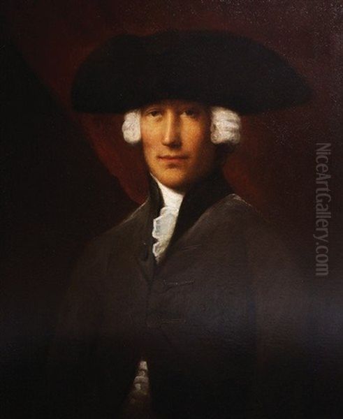 Portrait Of A Gentleman In A Grey Coat Wearing A Tricorn Hat Oil Painting by John Singleton Copley
