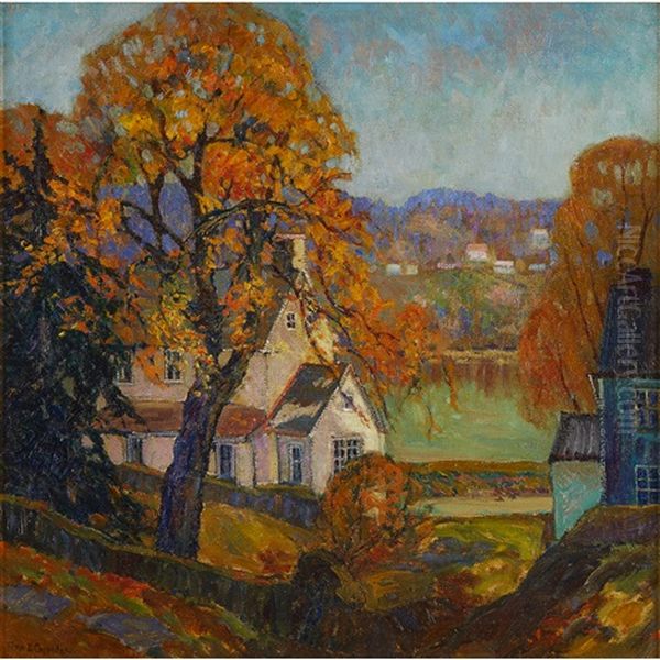 House On The Delaware Oil Painting by Fern Isabel Coppedge