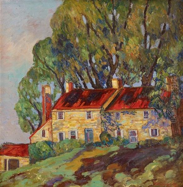 House On A Hill Oil Painting by Fern Isabel Coppedge