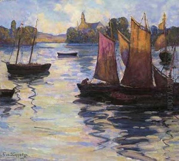 Evening At Vollendam Oil Painting by Fern Isabel Coppedge