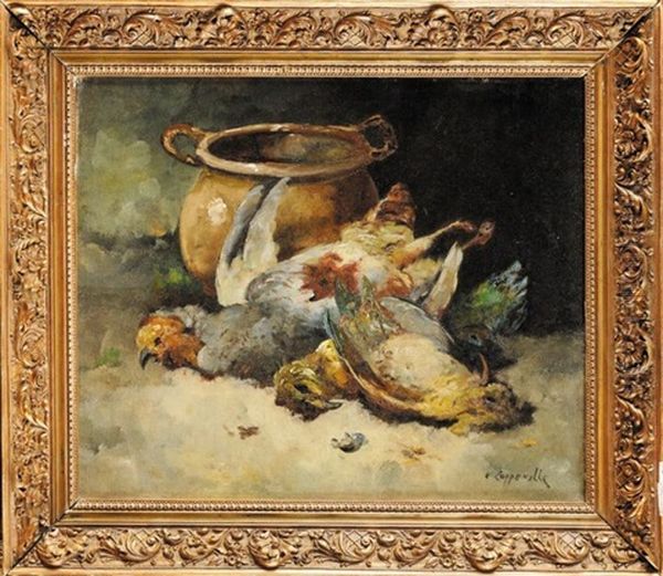 Nature Morte Aux Faisans Oil Painting by Edmond Van Coppenolle