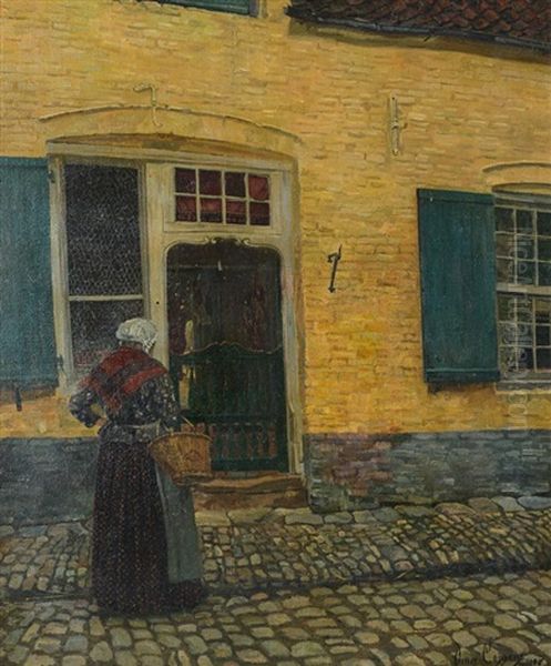 Scene De Rue Oil Painting by Omer Coppens