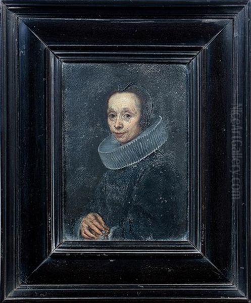 Portrait De Femme A La Fraise Oil Painting by Gonzales Coques