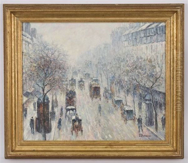 Parisian Street Scene Oil Painting by Gail Sherman Corbett