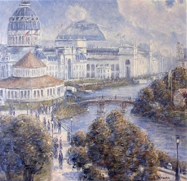 World's Fair Scene Oil Painting by Gail Sherman Corbett