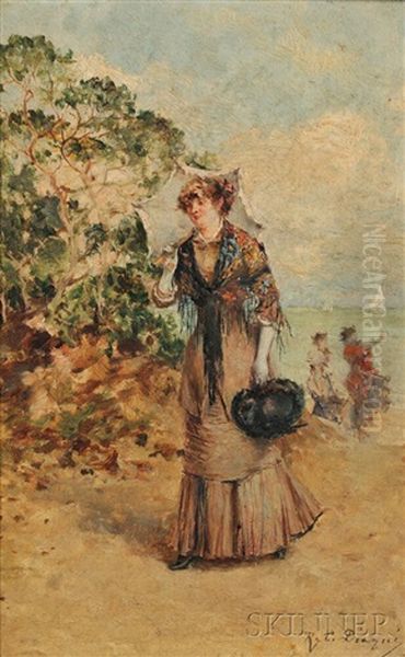 The Morning Walk Oil Painting by Ricardo (Federico) Corchon y Diaque