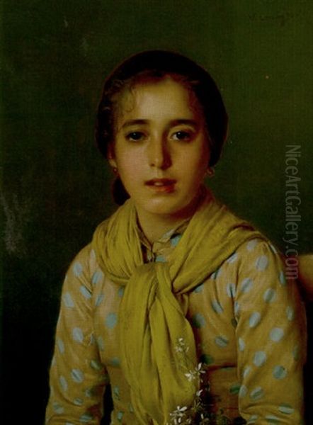 Le Corsage A Pois Oil Painting by Vittorio Matteo Corcos