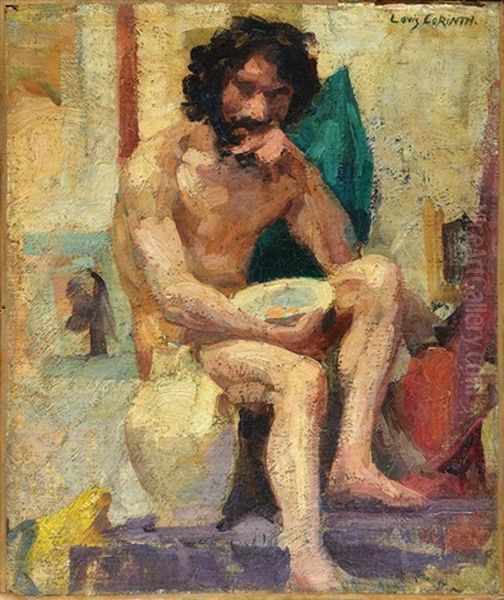 Sitting Figure Oil Painting by Lovis (Franz Heinrich Louis) Corinth