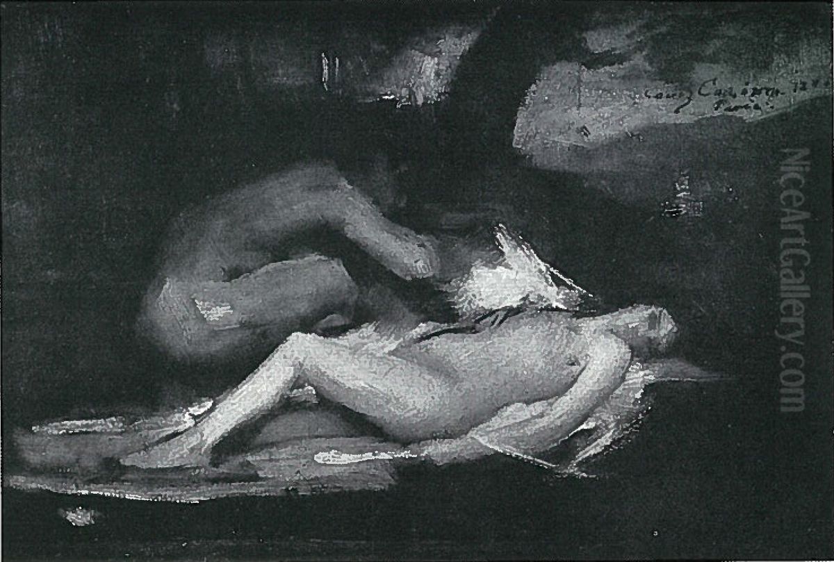 Liebespaar Oil Painting by Lovis (Franz Heinrich Louis) Corinth