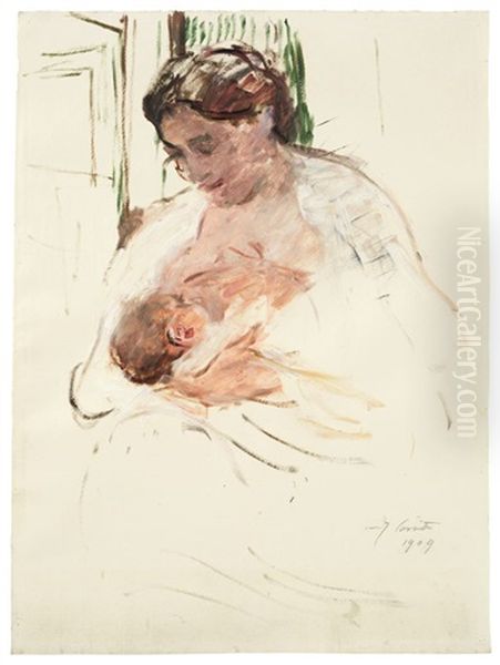 Charlotte Mit Wilhelmine Oil Painting by Lovis (Franz Heinrich Louis) Corinth