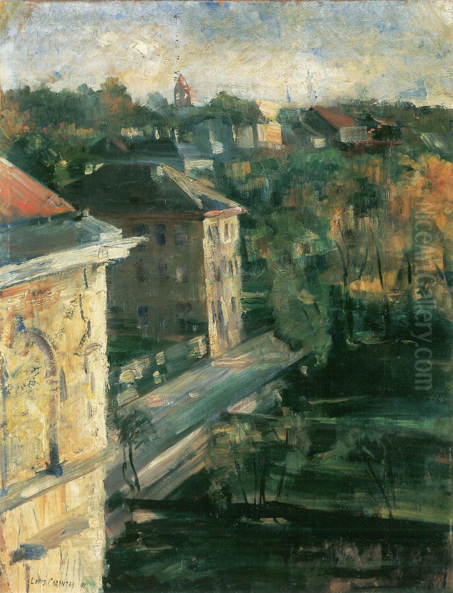 View From The Studio, Schwabing Oil Painting by Lovis (Franz Heinrich Louis) Corinth